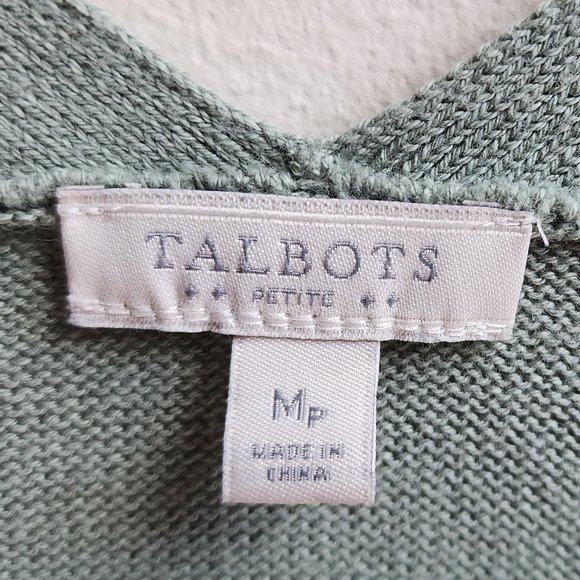 Talbots Celadon Green Open Cardigan Size Petite Medium - Picture 6 of 11